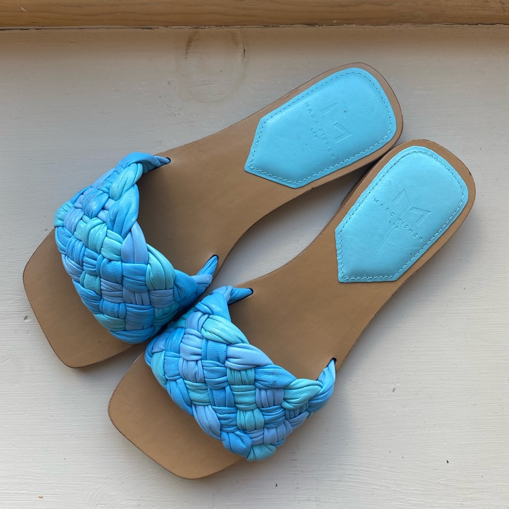 Marc Fisher Blue Braided Sandals